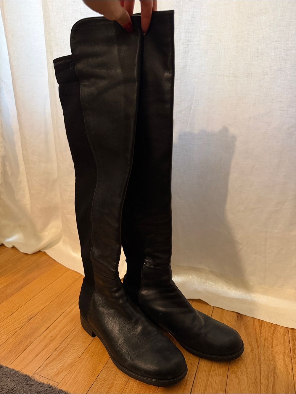 Stuart Weitzman 5050 Over-the-knee Leather Boots, size 7.5